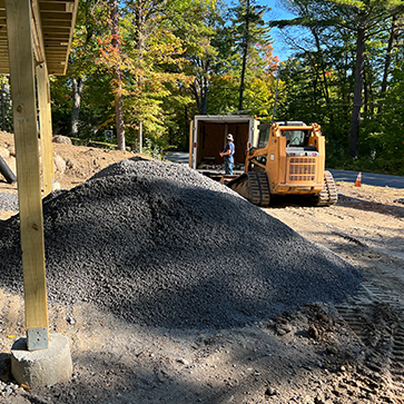 delivery of stone for a driveway